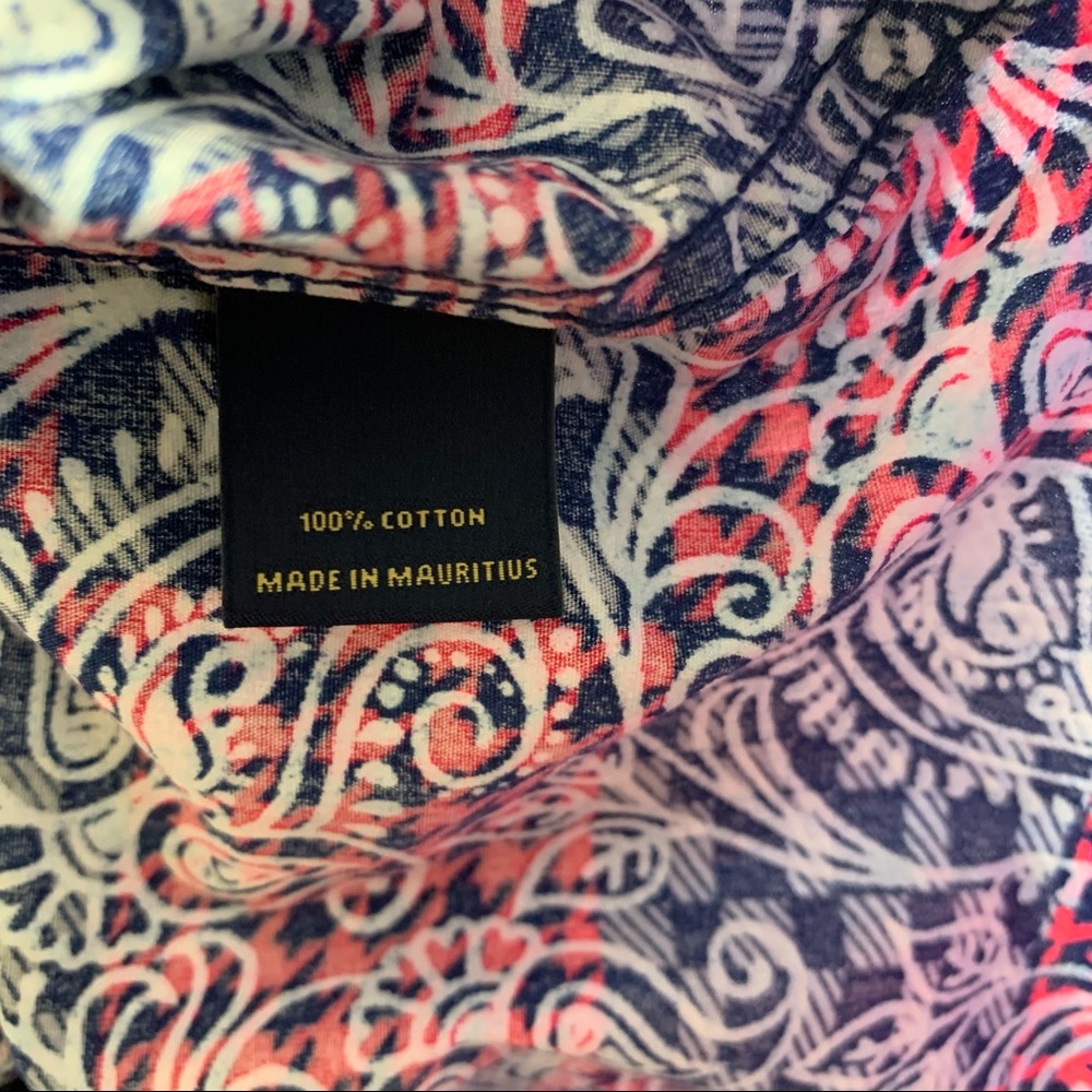Cremieux Premium Denim Jeans Check Plaid Paisley ShortSleeve Woven Shirt Mens XL - Picture 8 of 10